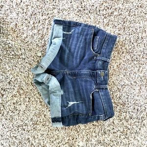target dark blue jean ripped shorts